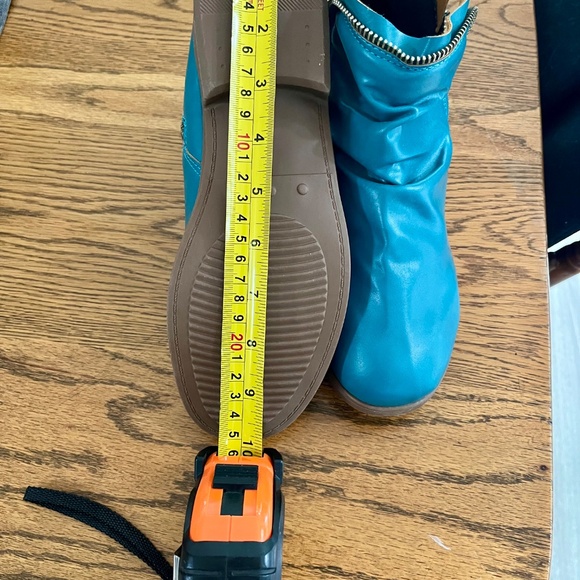 Turquoise Zippered Dress Boots - Picture 6 of 9